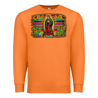 Carrot lady of guadalupe serape background Premium Sweatshirt - Jasminsmagicworld