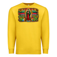Lemon lady of guadalupe serape background Premium Sweatshirt - Jasminsmagicworld