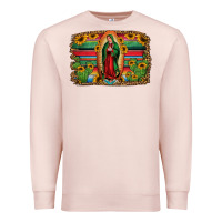 Pale Pink lady of guadalupe serape background Premium Sweatshirt - Jasminsmagicworld