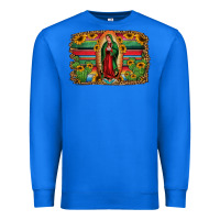 True Royal lady of guadalupe serape background Premium Sweatshirt - Jasminsmagicworld