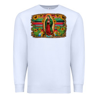 White lady of guadalupe serape background Premium Sweatshirt - Jasminsmagicworld