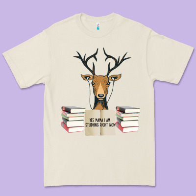 Yes Mama I Am Studying Right Now, Deer Premium Tee Designed By Bettercallsaul