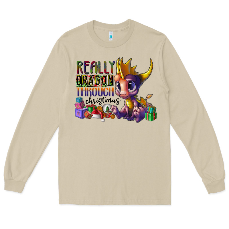 Real Dragon Through Christmas Long Sleeve Tee by CowhideDigitalArt | Teevron