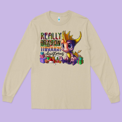 Real Dragon Through Christmas Long Sleeve Tee Designed By Cowhidedigitalart