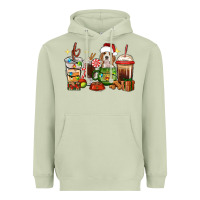 Matcha Christmas coffee cups with Beagle Heavyweight Hoodie - RanaPortraitStore