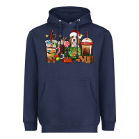 Navy Christmas coffee cups with Beagle Heavyweight Hoodie - RanaPortraitStore