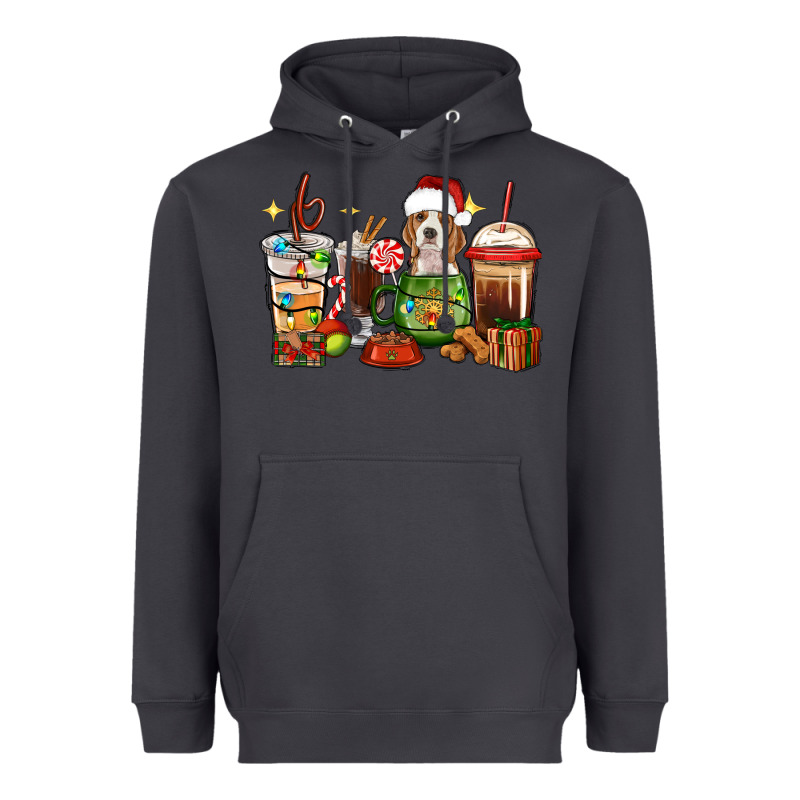 Christmas Coffee Cups With Beagle Heavyweight Hoodie by RanaPortraitStore | Teevron