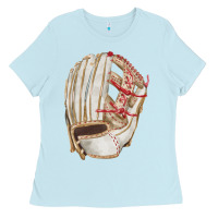 Baby Blue Catchers Mitt Fa Element Ladies Tee - FaDigitalArtStudio