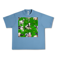 Pebble Blue holstein cows seamless pattern Urban Heavy Tee - BundleAndBundleShop