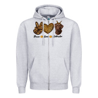 Heather Grey peace love labrador Zipper Hoodie - RanaPortraitStore