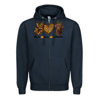 Navy peace love labrador Zipper Hoodie - RanaPortraitStore