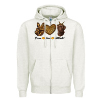 Oatmeal Heather peace love labrador Zipper Hoodie - RanaPortraitStore