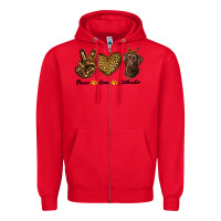 Red peace love labrador Zipper Hoodie - RanaPortraitStore