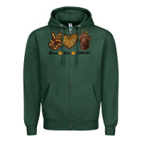 Sports Green peace love labrador Zipper Hoodie - RanaPortraitStore