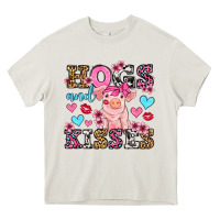 Cream hogs and kisses pig  olivia Heavy Core Tee - OliviaCreatesArt
