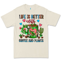 Bone Life Is Better With Coffee And Plants Cactus Coffe Premium Tee - FaDigitalArtStudio