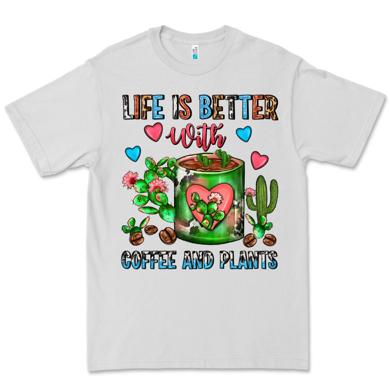 Life Is Better With Coffee And Plants Cactus Coffe Premium Tee by FaDigitalArtStudio | Teevron