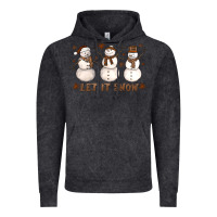 Vintage Black Let It Snow Snowmen Vintage Hoodie - LillyAllenDesigns