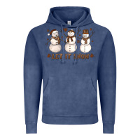 Vintage Denim Let It Snow Snowmen Vintage Hoodie - LillyAllenDesigns