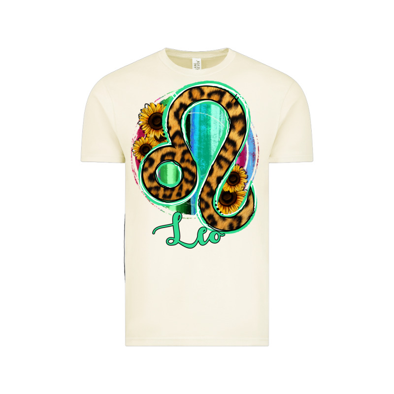 Leo Zodiac Sign Sunflower Leopard Serape Vintage Tee by RanaPortraitStore | Teevron