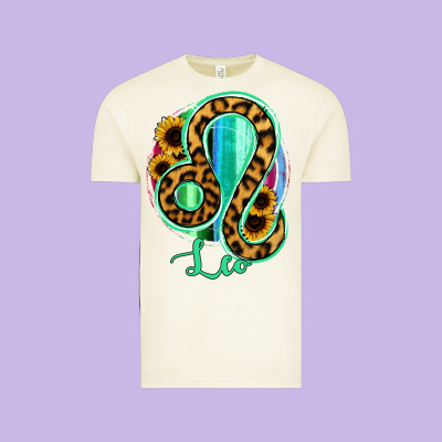 Leo Zodiac Sign Sunflower Leopard Serape Vintage Tee Designed By Ranaportraitstore