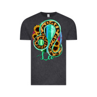 Vintage Black Leo Zodiac Sign Sunflower Leopard Serape Vintage Tee - RanaPortraitStore