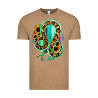 Vintage Coffee Leo Zodiac Sign Sunflower Leopard Serape Vintage Tee - RanaPortraitStore