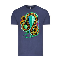 Vintage Denim Leo Zodiac Sign Sunflower Leopard Serape Vintage Tee - RanaPortraitStore