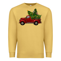 Antique Gold Christmas Trees With Truck Premium Sweatshirt - RanaPortraitStore