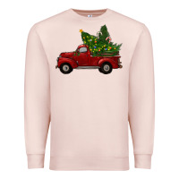 Pale Pink Christmas Trees With Truck Premium Sweatshirt - RanaPortraitStore