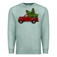 Seafoam Christmas Trees With Truck Premium Sweatshirt - RanaPortraitStore