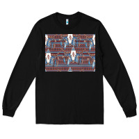 Black Bull Skull Pattern Long Sleeve Tee - CowhideDigitalArt