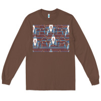 Chestnut Bull Skull Pattern Long Sleeve Tee - CowhideDigitalArt