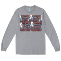 Heather Grey Bull Skull Pattern Long Sleeve Tee - CowhideDigitalArt