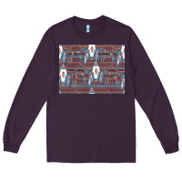 Plum Bull Skull Pattern Long Sleeve Tee - CowhideDigitalArt