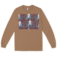 Toasted Coconut Bull Skull Pattern Long Sleeve Tee - CowhideDigitalArt