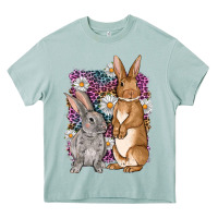 Arona Bunnys Easter with leopard background Heavy Core Tee - OliviaCreatesArt