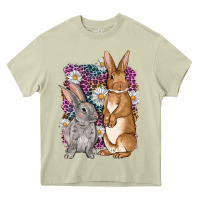 Mossy Bunnys Easter with leopard background Heavy Core Tee - OliviaCreatesArt
