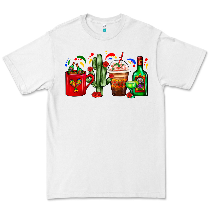 Mexico Coffee Cups With Cactus And Tequila Bottle Premium Tee by FaDigitalArtStudio | Teevron