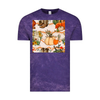 Cloud Purple fall heifer seamless pattern Vintage Tee - BundleAndBundleShop