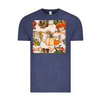 Vintage Denim fall heifer seamless pattern Vintage Tee - BundleAndBundleShop