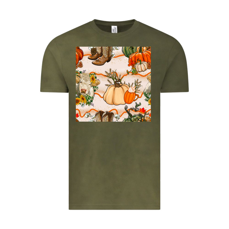 Fall Heifer Seamless Pattern Vintage Tee by BundleAndBundleShop | Teevron