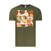 Vintage Olive fall heifer seamless pattern Vintage Tee - BundleAndBundleShop