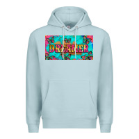Blue Mist dreamer with butterfly and tie dye  licance  plate Premium Hoodie - Artiststas
