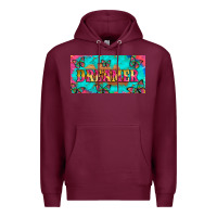 Burgundy dreamer with butterfly and tie dye  licance  plate Premium Hoodie - Artiststas