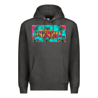 Charcoal Heather dreamer with butterfly and tie dye  licance  plate Premium Hoodie - Artiststas