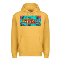 Mustard dreamer with butterfly and tie dye  licance  plate Premium Hoodie - Artiststas