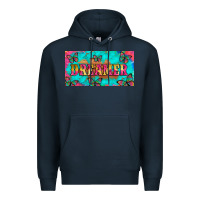 Navy dreamer with butterfly and tie dye  licance  plate Premium Hoodie - Artiststas