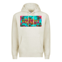Oatmeal Heather dreamer with butterfly and tie dye  licance  plate Premium Hoodie - Artiststas