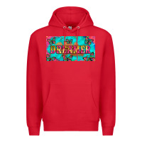Red dreamer with butterfly and tie dye  licance  plate Premium Hoodie - Artiststas